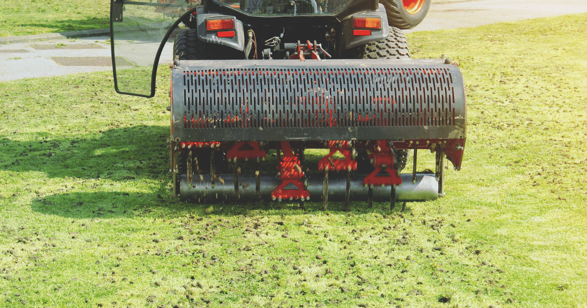 Groundhogs Lawn Care guide graphic for when to aerate and overseed in the Capital Region